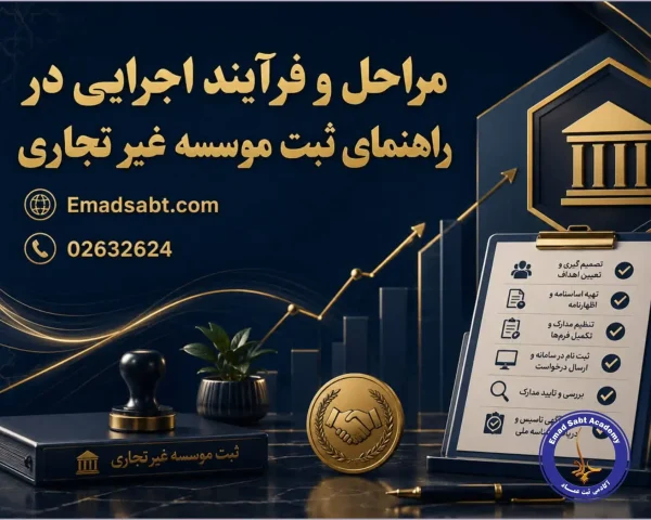 مراحل و فرایند اجرایی در راهنمای ثبت موسسه غیر تجاری