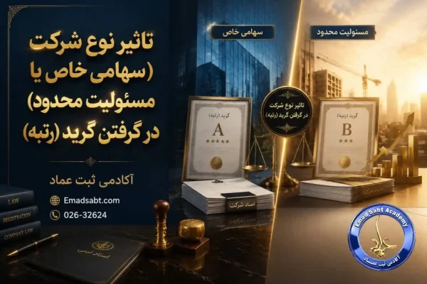 تاثیر نوع شرکت در گرفتن گرید در راهنمای ثبت شرکت عمرانی